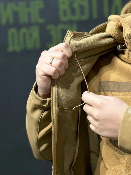 Комплект одежды SoftShell софтшелл Gwild Койот на флисе + Ботинки Cyclope Койот с автошнуровкой размер M 5927 фото