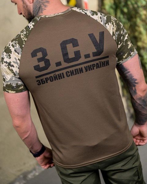 Футболка ЗСУ олива вставки пиксель ПП7684 размер S 92826 фото
