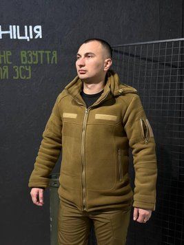 Тепла Флісова кофта- куртка койот 3D сітка 380 Фліс розмір 46 02432-46 фото