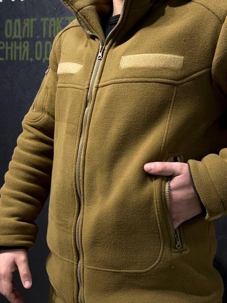 Тепла Флісова кофта- куртка койот 3D сітка 380 Фліс розмір 46 02432-46 фото