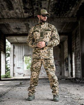 Літній костюм піксель, костюм піксель ЗСУ, форма піксель літня, форма кітель штани піксель, польова форма піксель розмір S 91386 фото