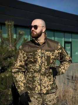 Флісова кофта Піксель з Оливковими вставками 3D сітка mm14 Military розмір S 02442-S фото