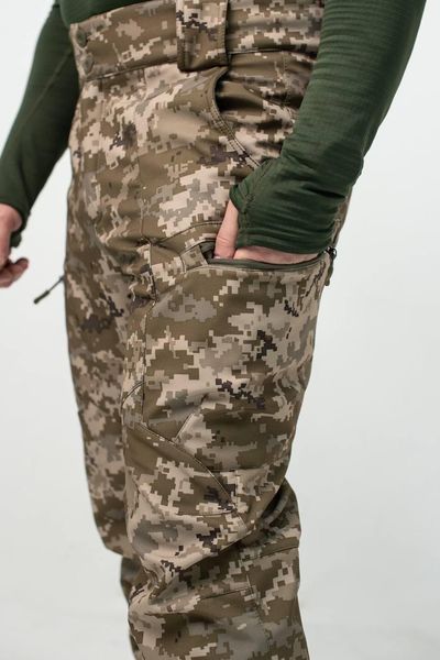 Утеплені Військові штани Soft Shell Military піксель розмір S 02612-S фото