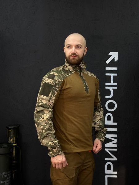 Тактичний Військовий Убакс Койот/Піксель 4.5.0 Покращений Under Body Armor Combat Shirt розмір 46 03098-46 фото
