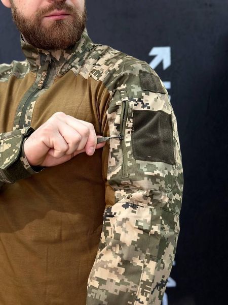 Тактичний Військовий Убакс Койот/Піксель 4.5.0 Покращений Under Body Armor Combat Shirt розмір 46 03098-46 фото