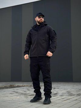 Военный комплект формы Soft Shell Military Black размер S 02596-S фото