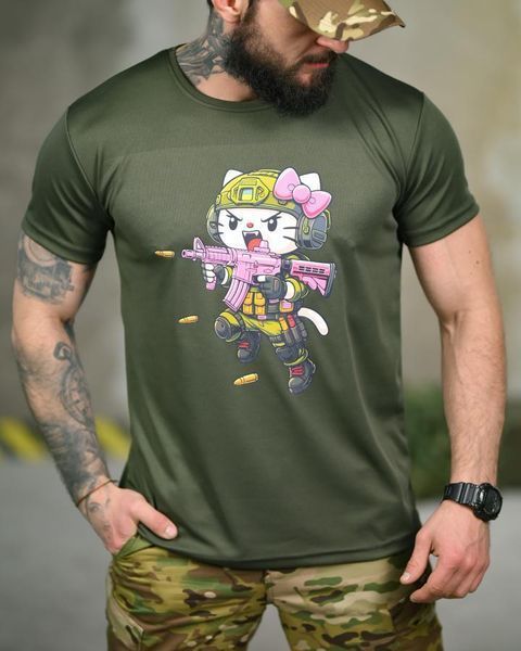 Тактична футболка SELION Warrior oliva ТР6760 розмір M 95268 фото