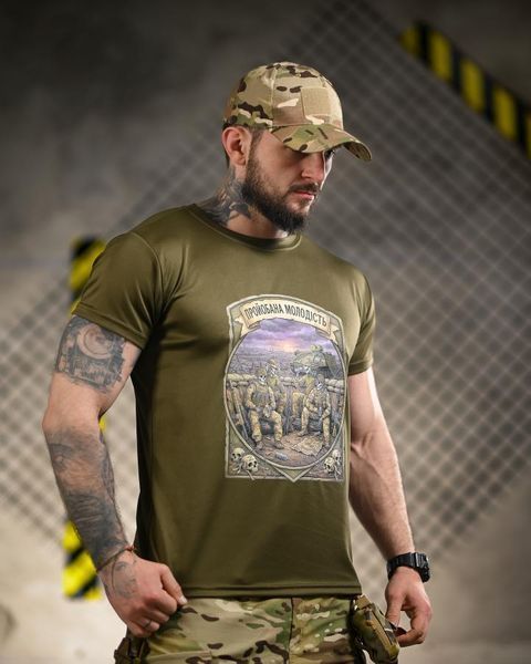 Тактична футболка BORN OF WAR Молодість олива ВТ4720 розмір S 96185 фото