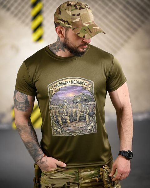Тактична футболка BORN OF WAR Молодість олива ВТ4720 розмір S 96185 фото