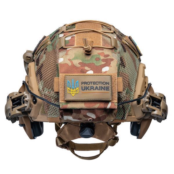 Шолом тактичний койот Fast Helmet NIJ IIIA + Навушники Walkers Razor Slim з чебурашкою +&nbsp;ліхтарик + кавер розмір S Fast21 фото