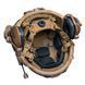 Шолом тактичний койот Fast Helmet NIJ IIIA + Навушники Walkers Razor Slim з чебурашкою +&nbsp;ліхтарик + кавер розмір S Fast21 фото 3