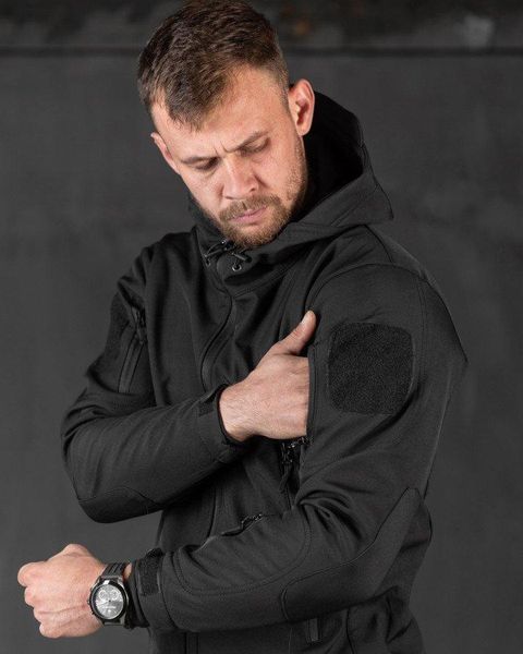 Демісезонна тактична куртка Soft Shell Silver Knight Windstoper чорна ОР1232 розмір L 19483 фото