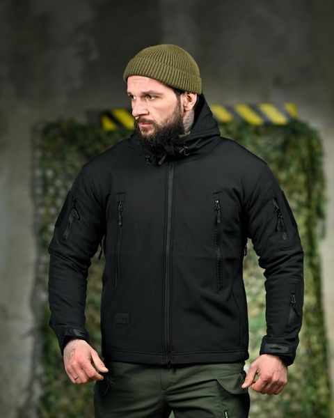 Демісезонна тактична куртка Soft Shell Silver Knight Windstoper чорна ОР1232 розмір L 19483 фото