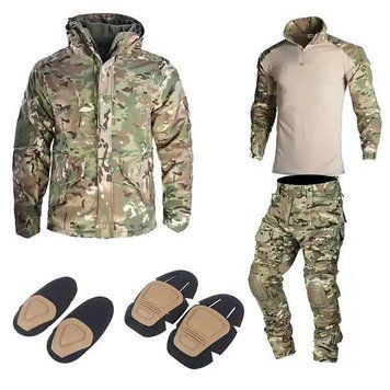 Костюм 3в1 Han Wild Multicam G8 куртка и штаны и убакс мультикам наколенники и налокотники размер S 01791-S фото
