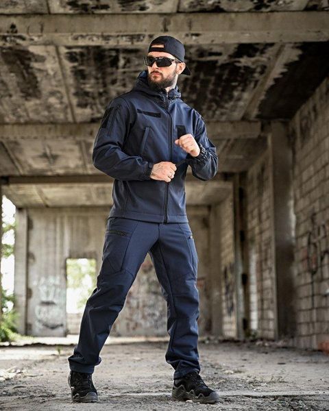 Тактичний синій костюм софтшел,синій костюм дснс на флісі,костюм мнс софтшел,демісезонний костюм синій,форма дснс утеплена розмір S 88494 фото