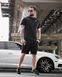 Летний костюм Stone Island чёрный, чёрный летний комплект, мужской чёрный летний костюм Stone Island, костюм чёрный футболка шорты 92748 фото 3
