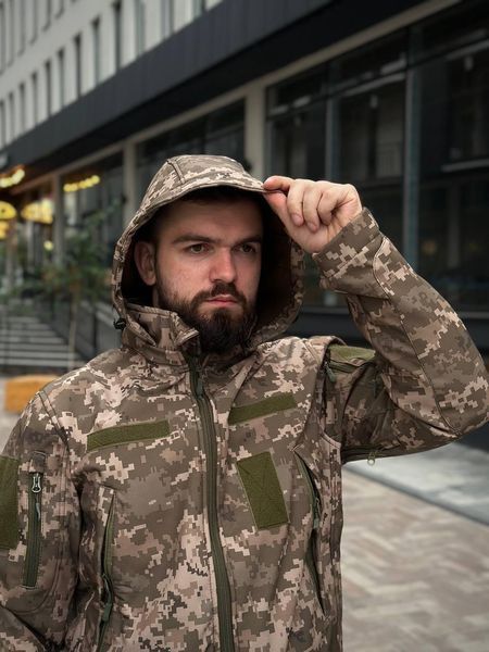 Тактичний костюм на флісі Soft Shell піксель розмір S 01896-S фото