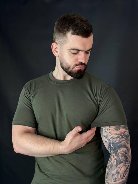 Футболка Військова Олива Х/Б Military Бавовна розмір 46 00003-46 фото