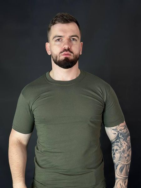 Футболка Військова Олива Х/Б Military Бавовна розмір 46 00003-46 фото
