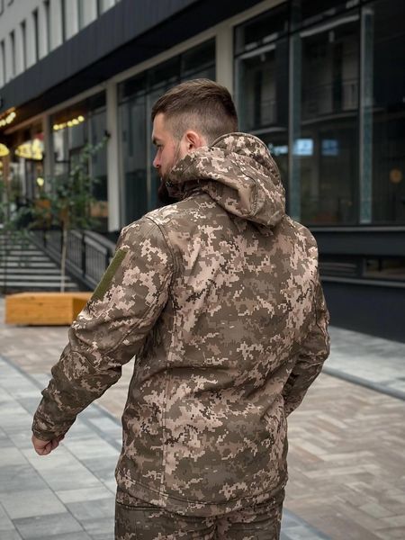 Тактичний костюм на флісі Soft Shell піксель розмір S 01896-S фото