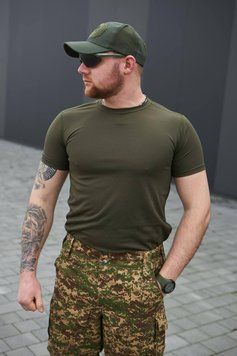 Літня футболка Стрейч котон Military Олива розмір 44 9512030 фото
