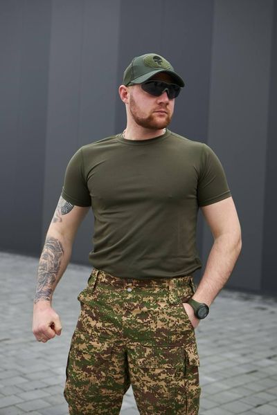 Літня футболка Стрейч котон Military Олива розмір 44 9512030 фото