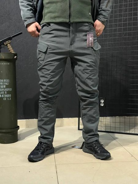 Брюки утепленные на флисе Софт Шёл Soft Shell цвет Серый размер M 6275 фото
