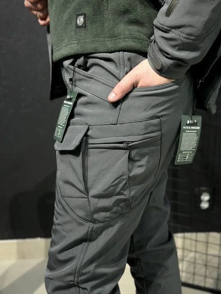 Брюки утепленные на флисе Софт Шёл Soft Shell цвет Серый размер M 6275 фото