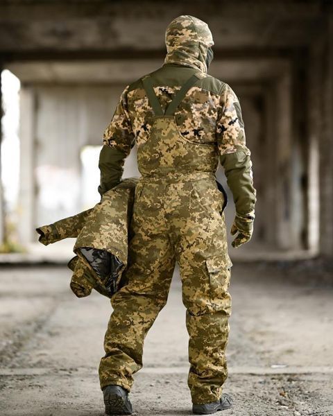 Зимовий костюм піксель 5в1,зимова форма зсу піксель,форма піксель зима 5в1,зимовий костюм з комбінезоном,форма зимова військова зс розмір XXL 94189 фото