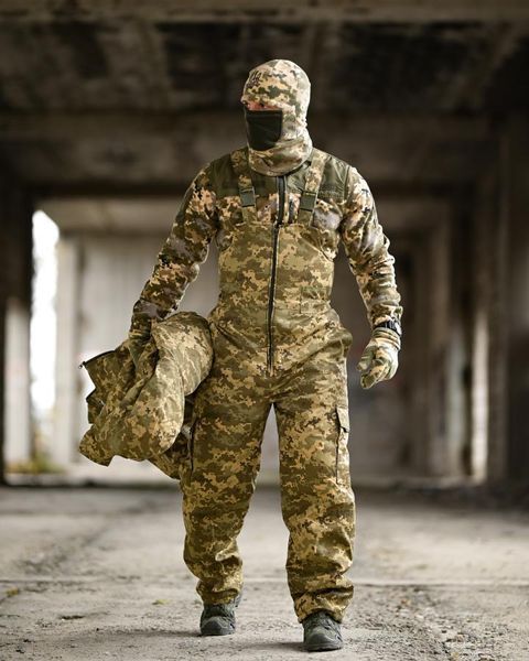 Зимовий костюм піксель 5в1,зимова форма зсу піксель,форма піксель зима 5в1,зимовий костюм з комбінезоном,форма зимова військова зс розмір XXL 94189 фото