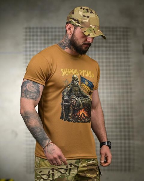 Тактична футболка BORN OF WAR забарань русака кайот РН2548 розмір M 96258 фото