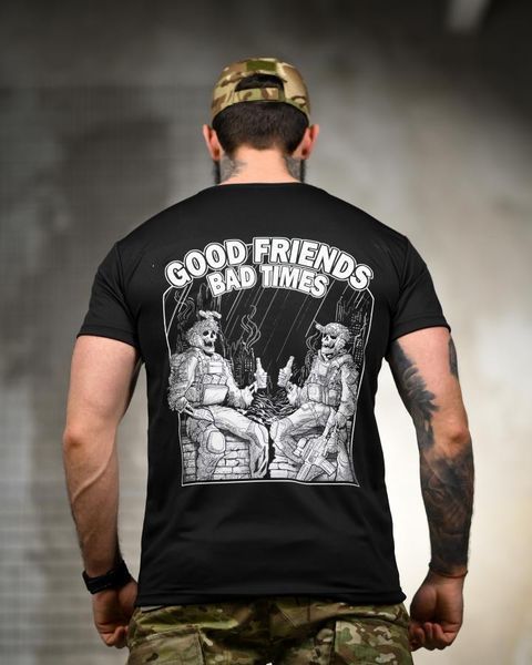 Тактична футболка SELION Friends black ТР6780 розмір M 95294 фото