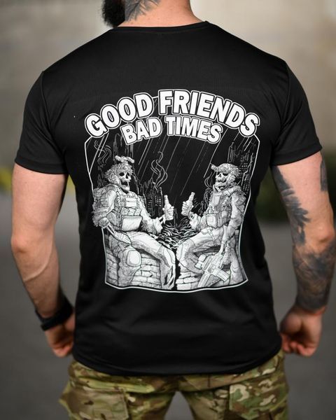 Тактична футболка SELION Friends black ТР6780 розмір M 95294 фото
