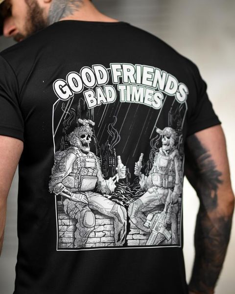 Тактична футболка SELION Friends black ТР6780 розмір M 95294 фото