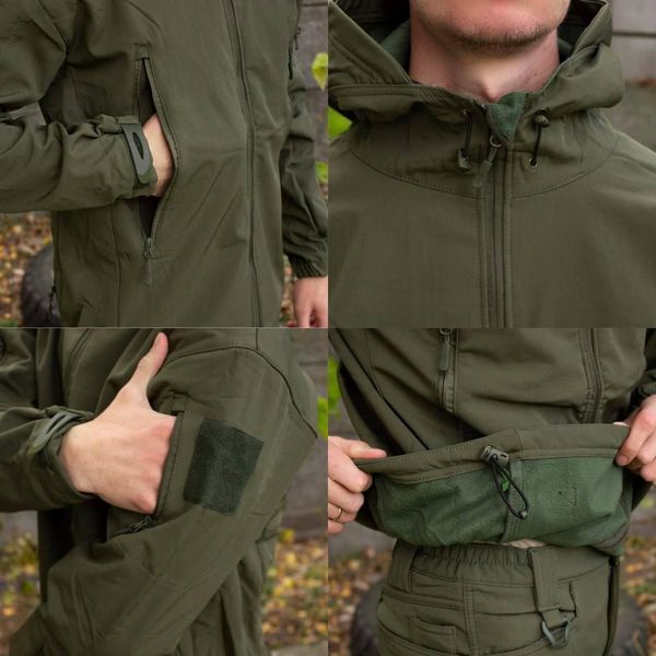 Костюм софтшел Gwild Олива Soft Shell на флісі розмір S 01516-S фото