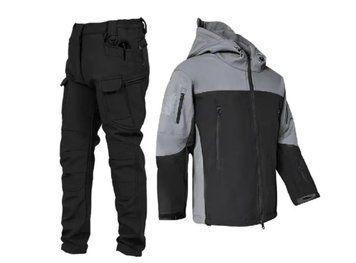 Тактичний костюм Сіро/Чорний SoftShell Gman на флісі розмір S 04299-S фото