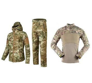 Утеплений костюм 3 в 1 🛑Soft Shell Esdy мультикам с боевой рубашкой Han Wild Multicam размер S 01739-S фото