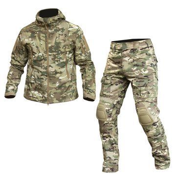 Комплект форми Soft Shell Caiman мультикам куртка та штани G2 з наколінниками розмір S 3985 фото