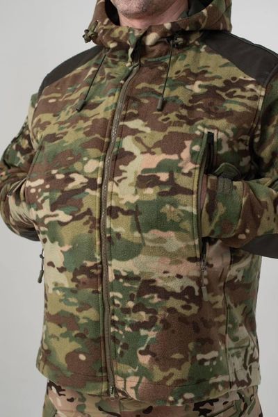 Тактична Куртка мультикам мікрофліс з Капюшоном Military MTP розмір S 02792-S фото