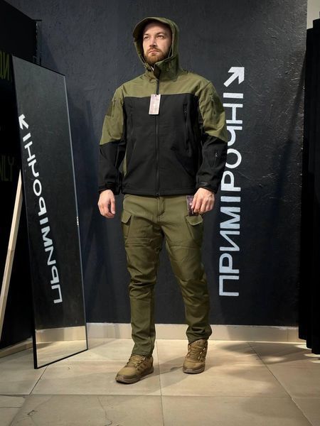Штани Олива Soft Shell софтшел на флісі розмір M 02924-M фото