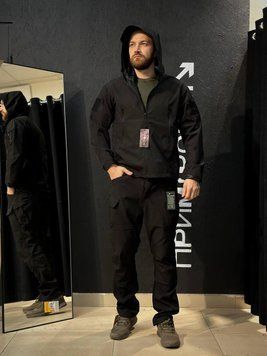 Полегшений Костюм Vanguard чорний SoftShell Без утеплення розмір S 03068-S фото