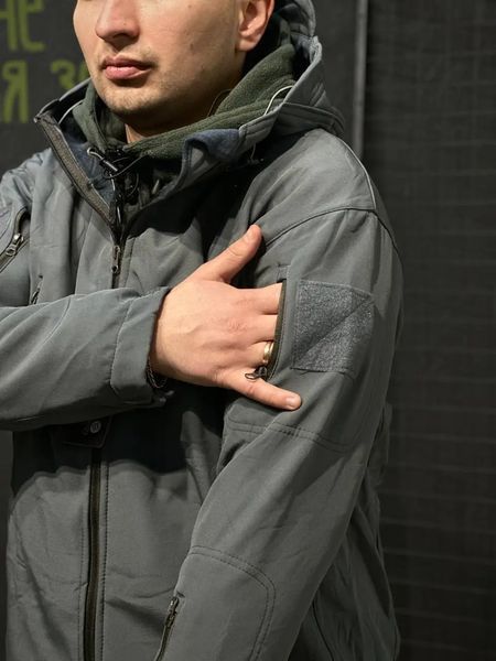 Куртка софтшел Сіра Soft Shell на флісі розмір M 6230 фото