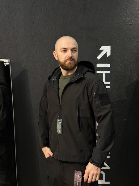 Полегшений Костюм Vanguard чорний SoftShell Без утеплення розмір S 03068-S фото