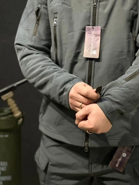 Куртка софтшел Сіра Soft Shell на флісі розмір M 6230 фото