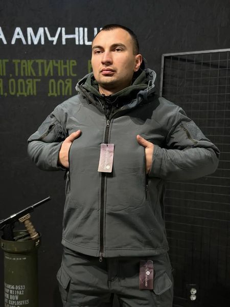 Куртка софтшел Сіра Soft Shell на флісі розмір M 6230 фото